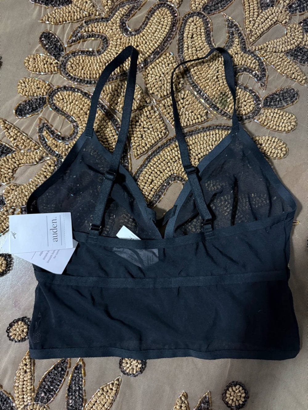 Auden Black Sheer Longline Bralette - Picture 6 of 6